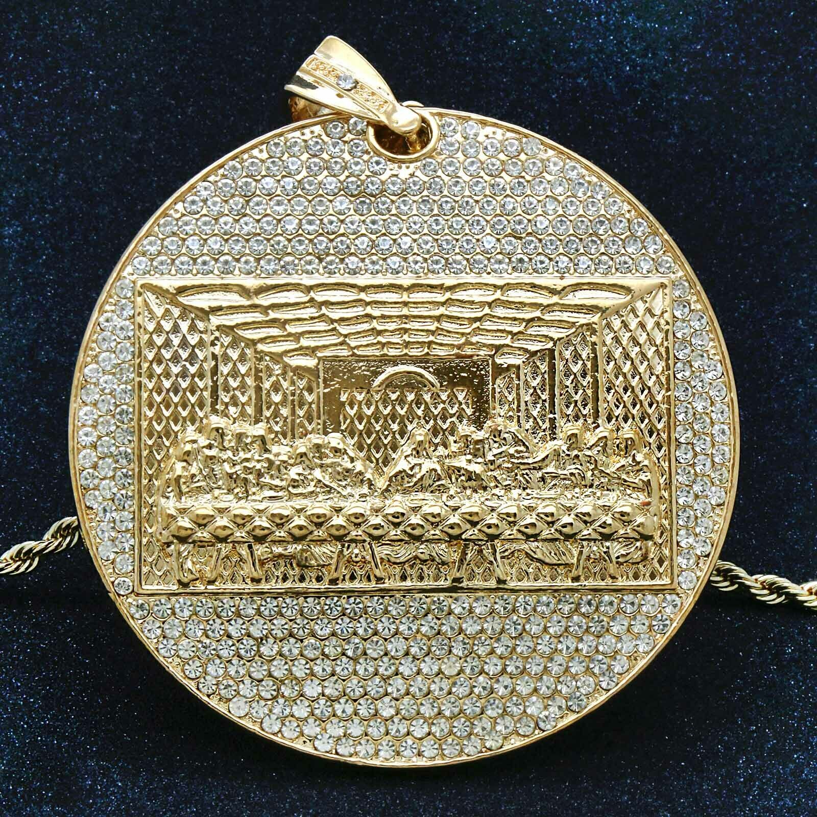 Huge LAST SUPPER Pendant w/5mm 30″ Rope Chain 44Four.Us