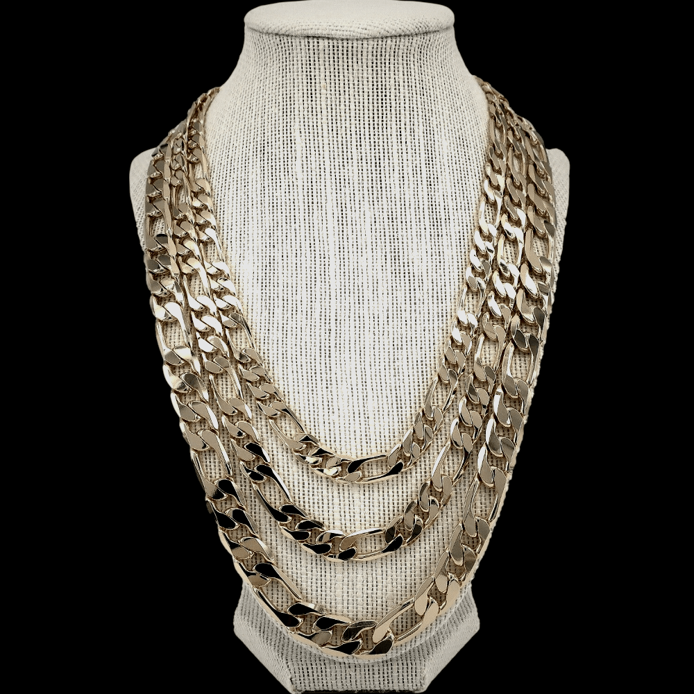 Thick 12mm 30″ inch Italian Figaro Chain Link Necklace Urban Fashion