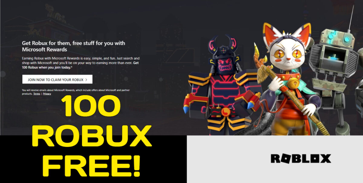 Microsoft Rewards obtenez 100 Robux gratuitement dans Roblox
