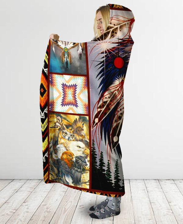 Native Eagles Hooded Blanket