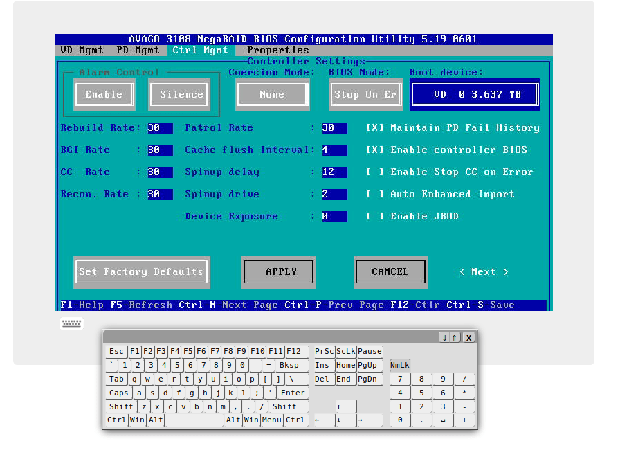 Установка bootраздела Avago MegaRAID в Supermicro