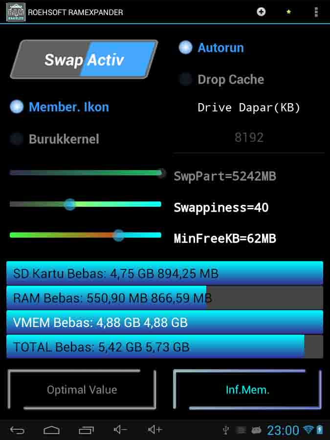 ROEHSOFT RAM Expander (SWAP) v3.24 FULL APK All Programs
