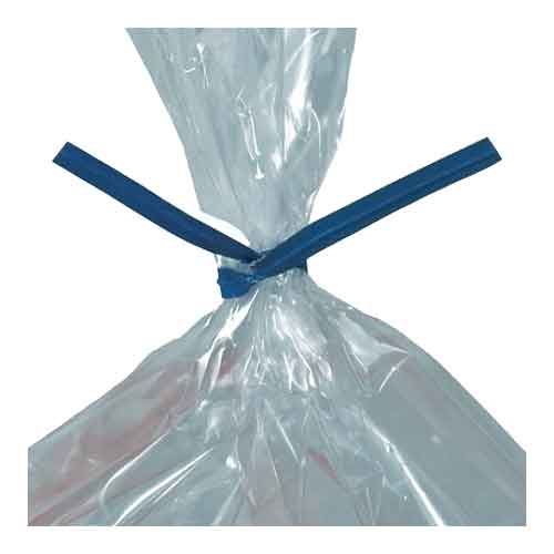 7" Blue Plastic Bag Ties Subotnick Packaging