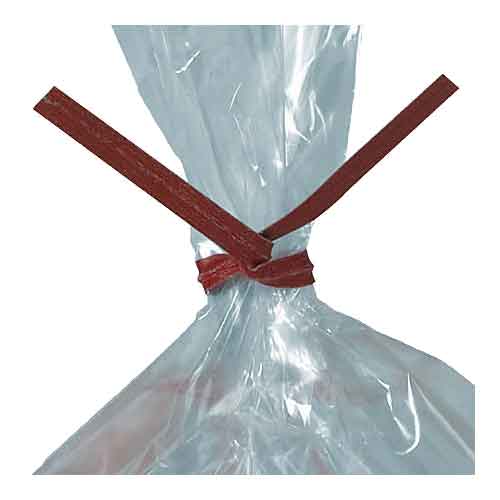 5" Red Plastic Bag Ties Subotnick Packaging