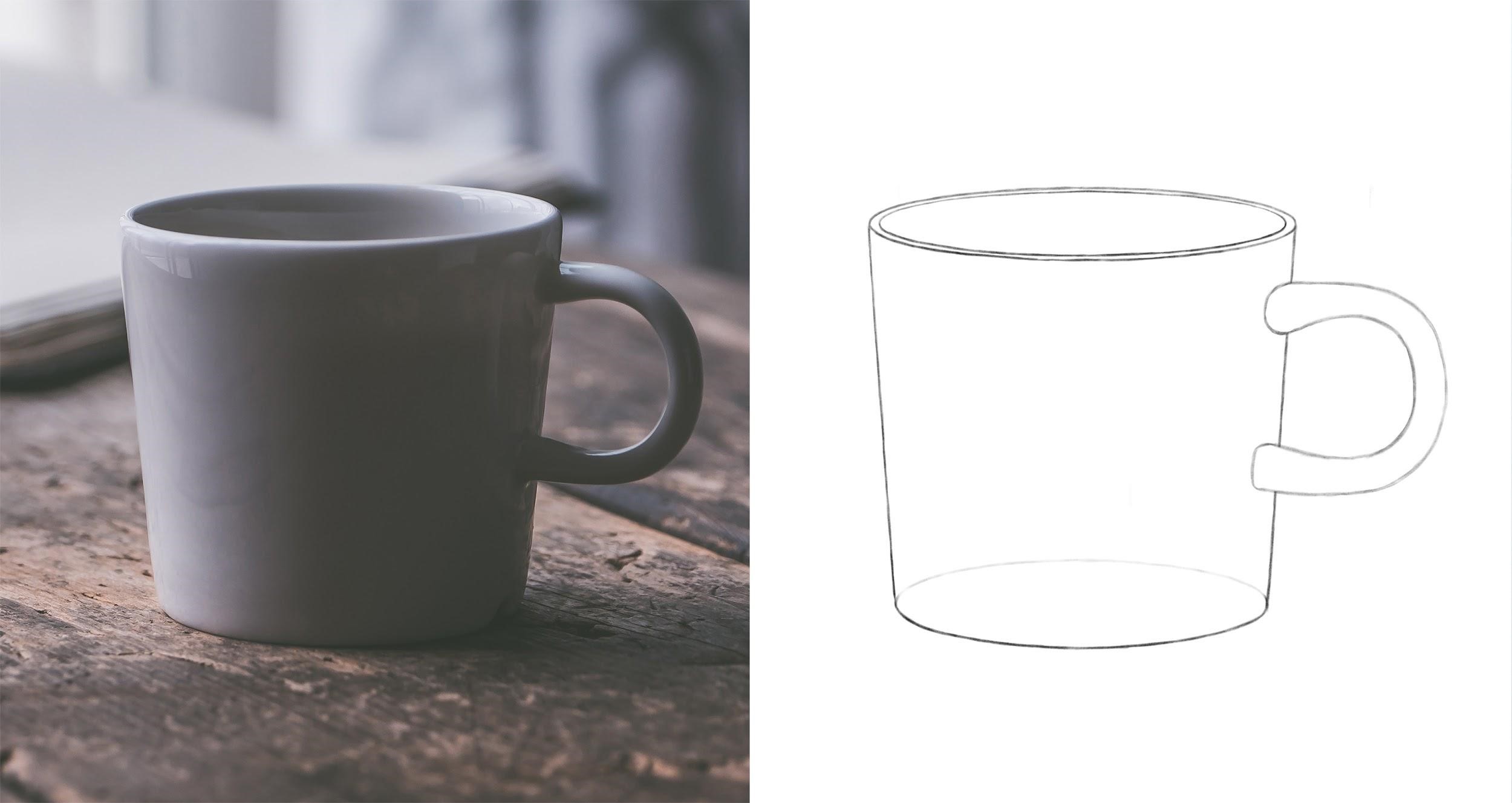 как нарисовать кружку карандашом поэтапно