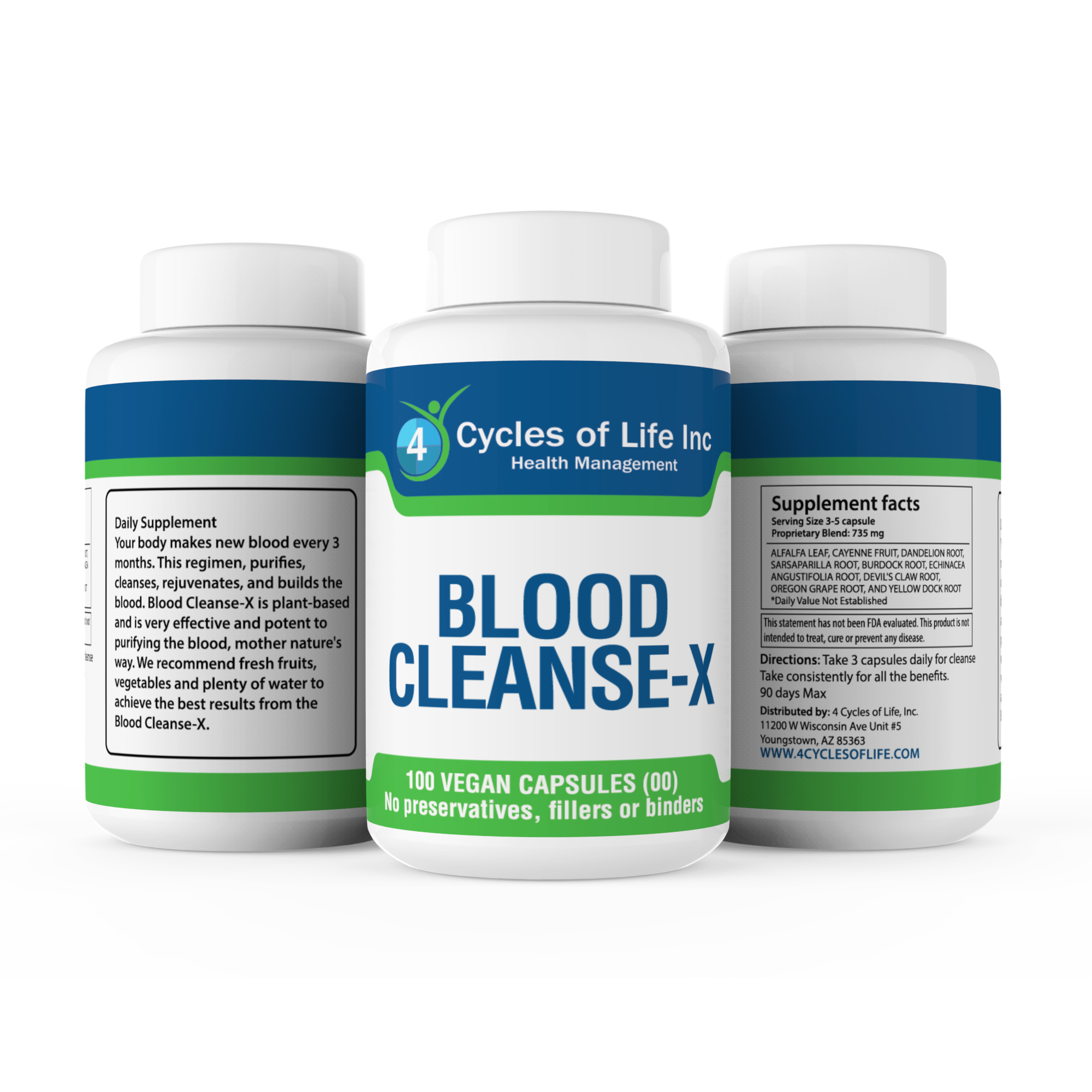 Blood CleanseX 4 Cycles of Life Inc