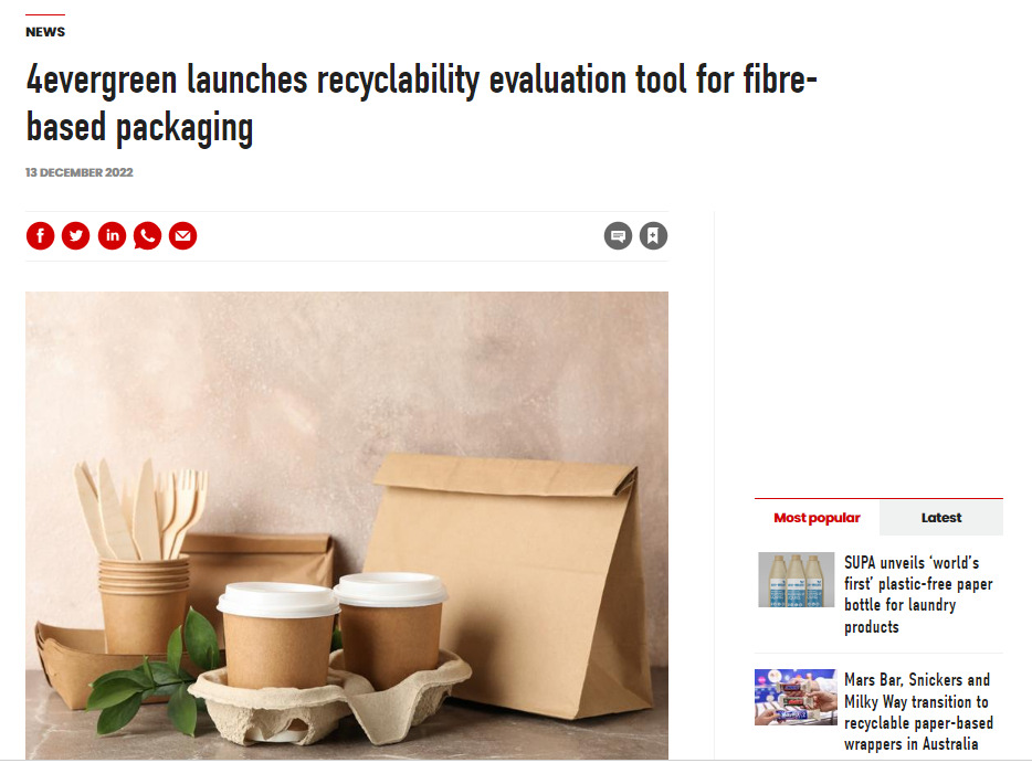 Packaging Europe 4evergreen launches recyclability evaluation tool for