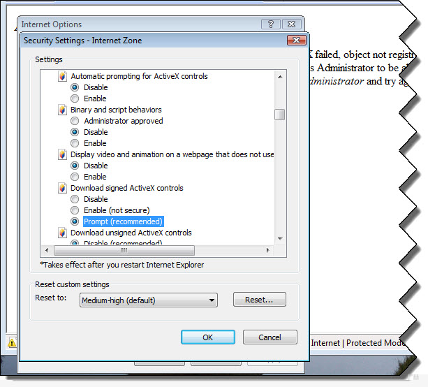 Running the Genero Desktop Client ActiveX on Windows Vista