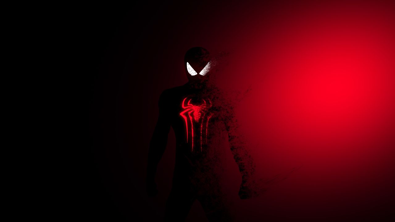 4K Wallpaper SpiderMan, Dark, Red, Minimal, Graphics CGI, 167