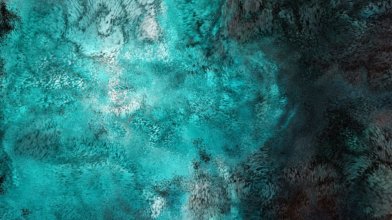 Swarm 4K Wallpaper, Particles, Turquoise, Teal, Abstract, 3879