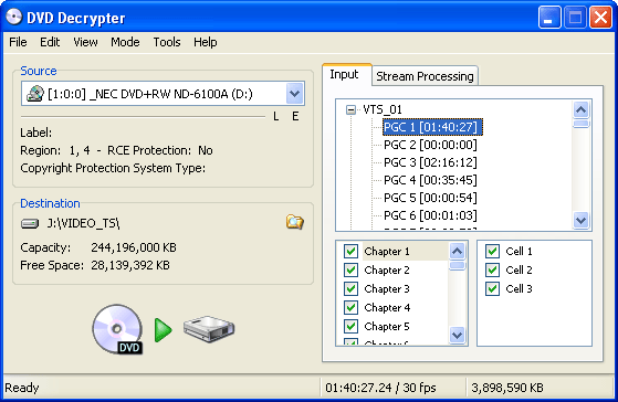 LllamaTech » Blog Archive » “Raw” DVD rip with DVD Decrypter