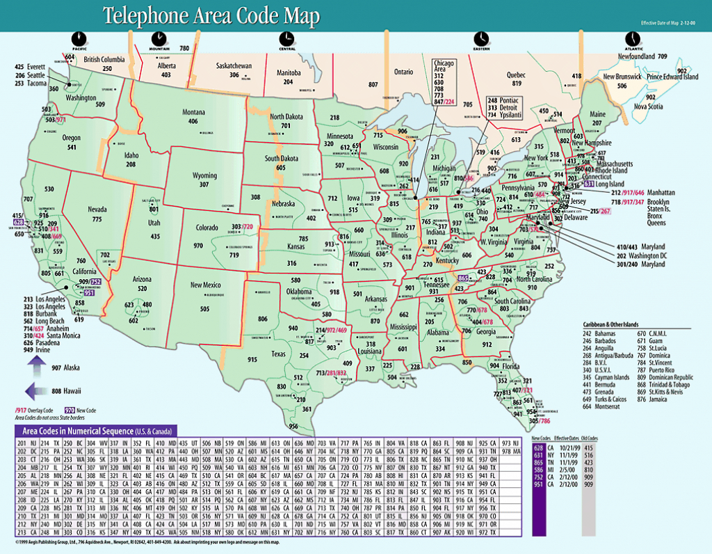 Printable Area Code Map Printable Maps