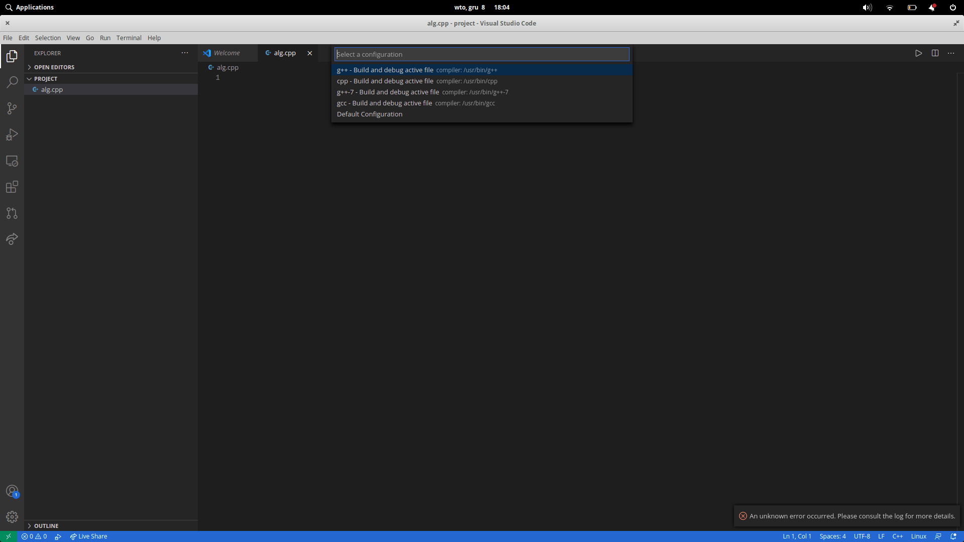 Jak zrobić aby VScode pokazywał warning ?