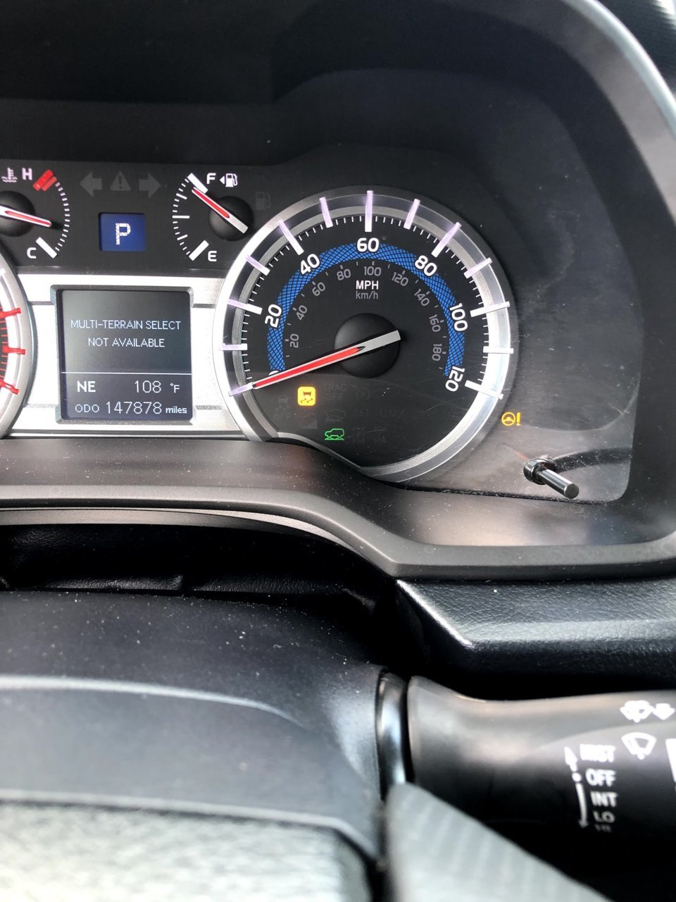 Power Steering, Traction Control and Multi Terrain Select lights on