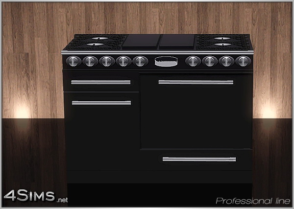 Dual fuel gas range, professional stove line for Sims 3 4Sims