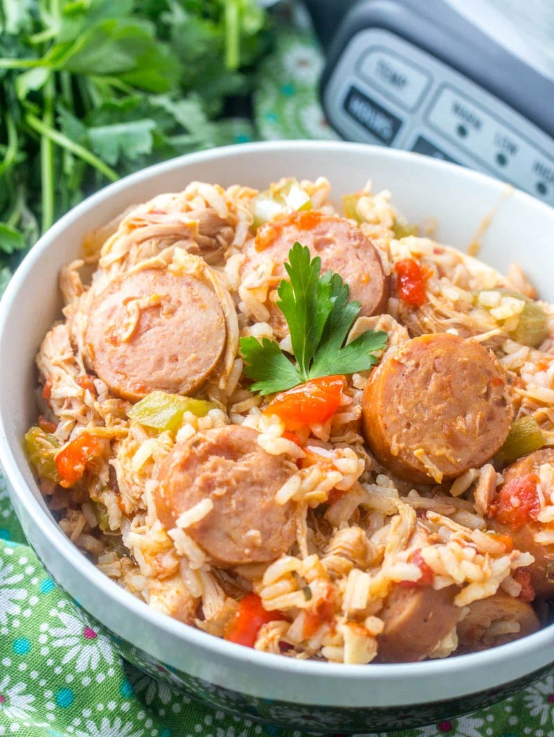 Crockpot Chicken, Sausage, & Rice 4 Sons 'R' Us