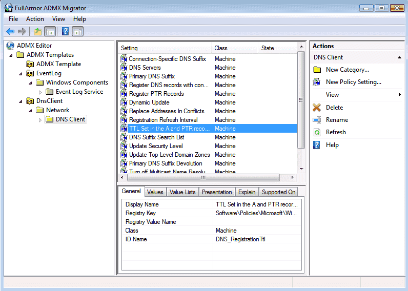 FullArmor ADMX Migrator 1.2 Migrate and edit Group Policy templates with a graphical user