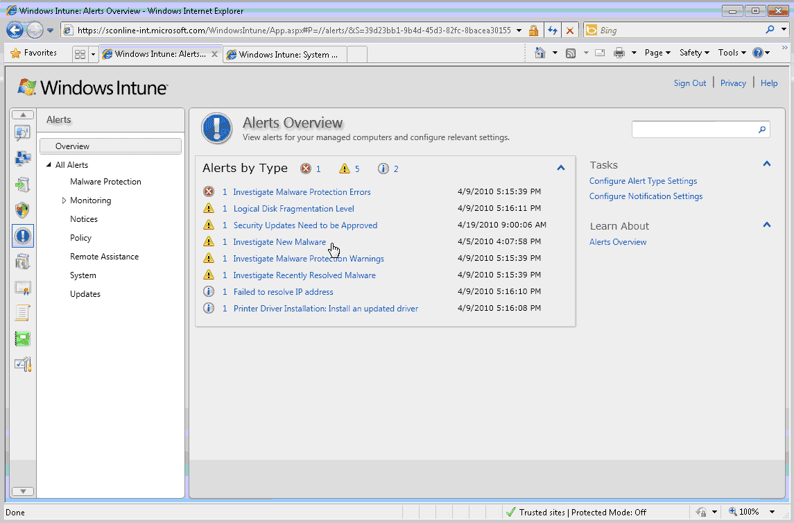 Windows Intune Features, details and screenshots 4sysops
