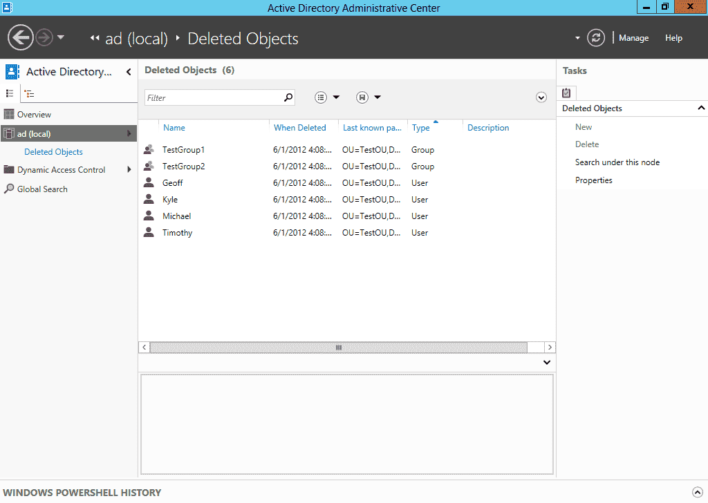AD Recycle Bin in Windows Server 2012 Part 2 Usage 4sysops