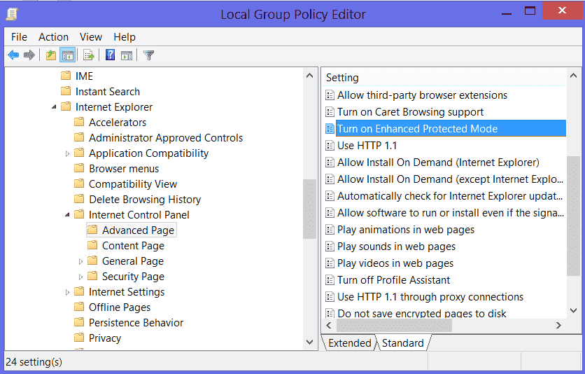 Explorer 10 / 11 in Windows 8 / 8.1 32bit or 64bit, app or