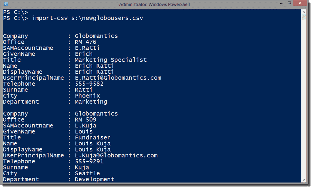 Import users into Active Directory with PowerShell 4sysops