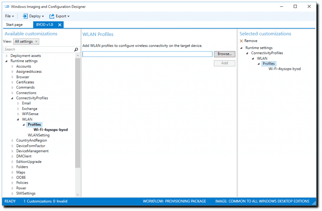 How to configure BYOD devices with the Windows Imaging and