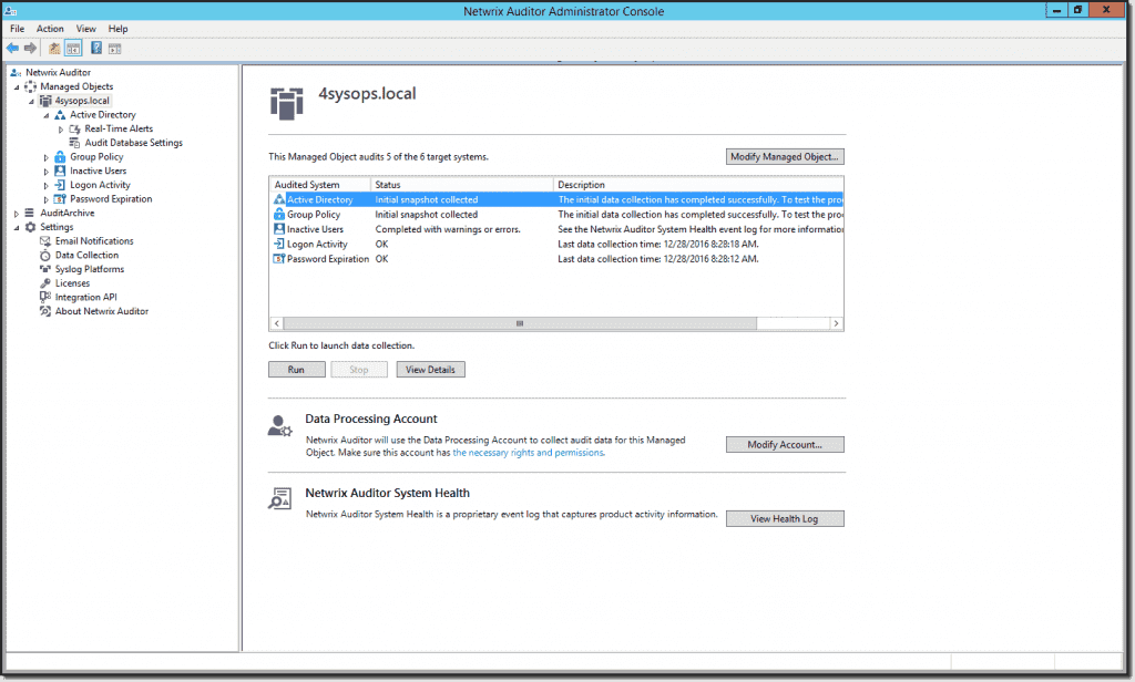Netwrix Auditor for Active Directory A visibility and governance platform 4sysops