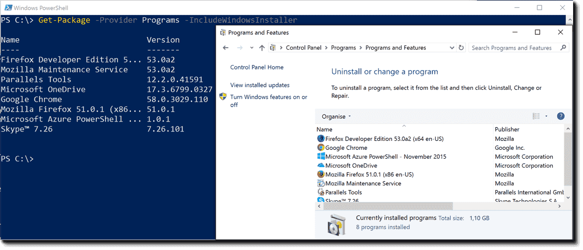 Installing and removing programs with the PowerShell Package Manager
