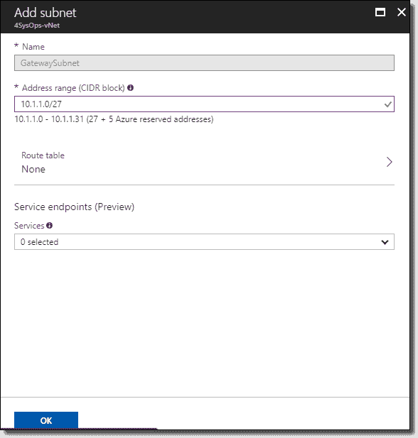 Azure sitetosite VPN connection—Part 1 Create the virtual network