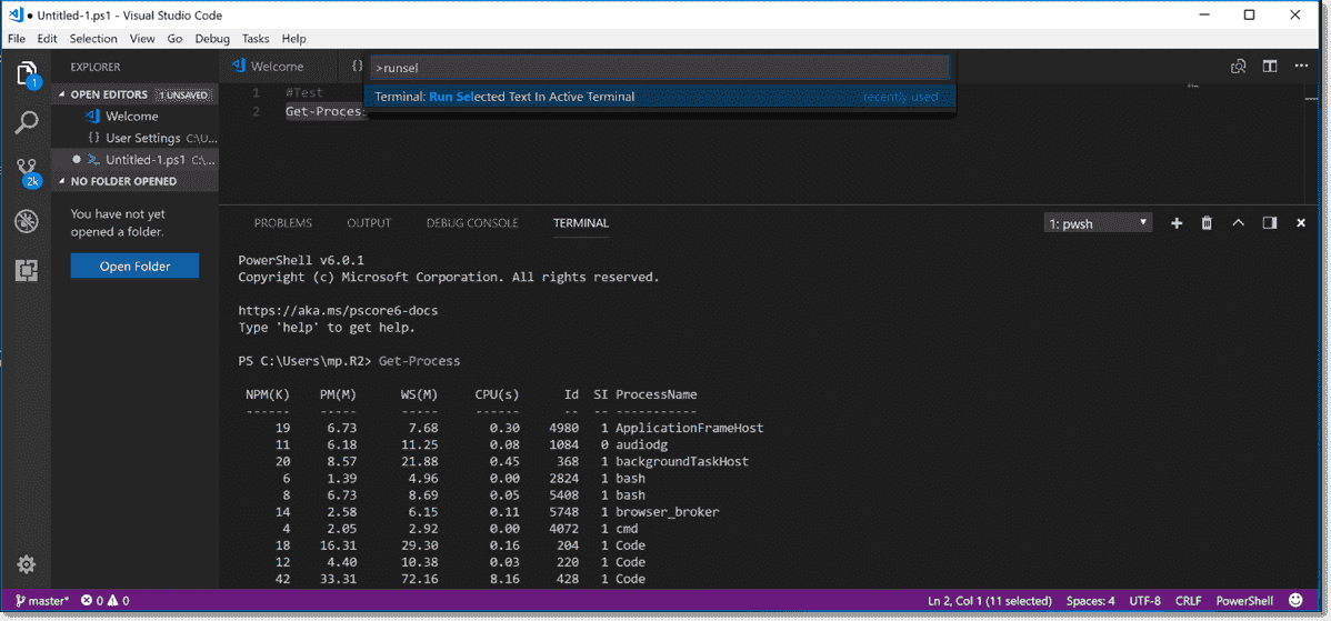 How to run PowerShell code in VSCode 4sysops