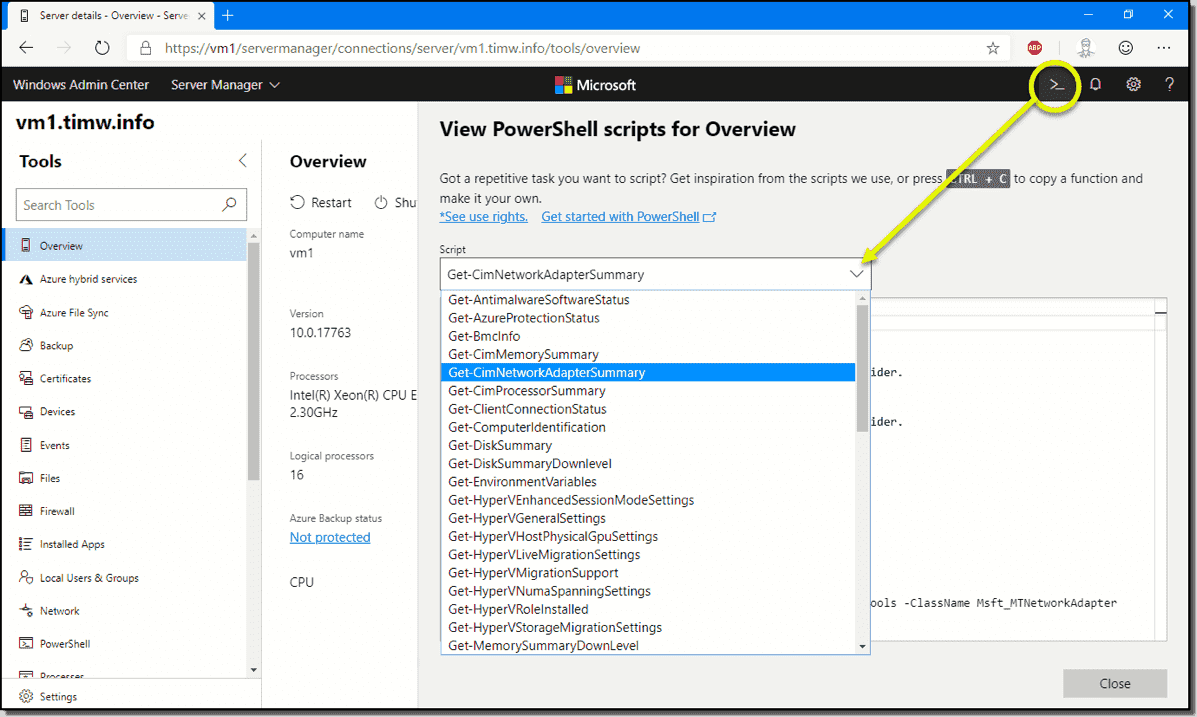 Use Windows Admin Center with PowerShell 4sysops