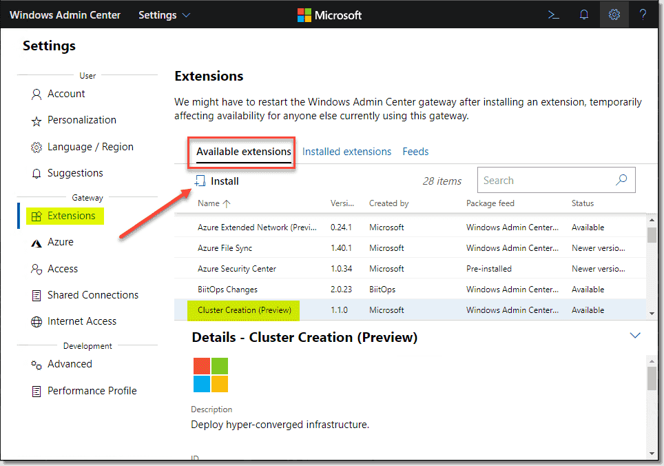 Windows Admin Center Cluster Creation Wizard 4sysops