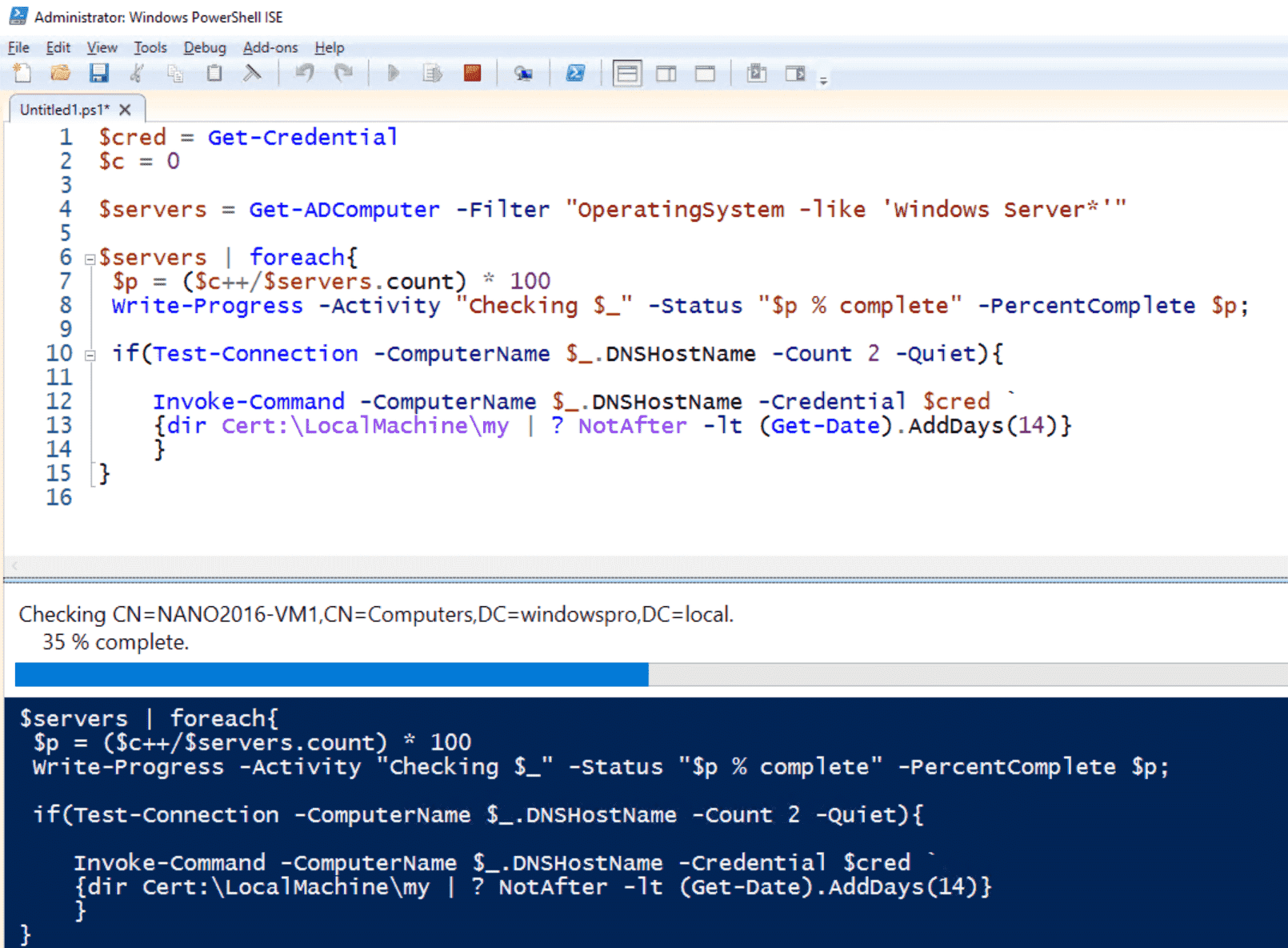 Check all Windows Servers for expiring certificates using PowerShell