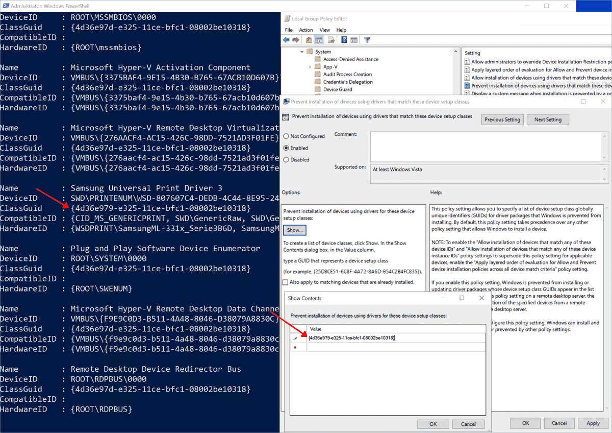 Restrict installation of (USB) devices using Group Policy 4sysops