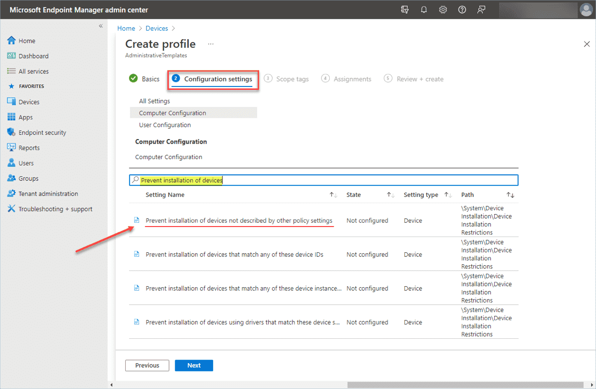 Block the installation of USB devices on Windows PCs using Intune 4sysops