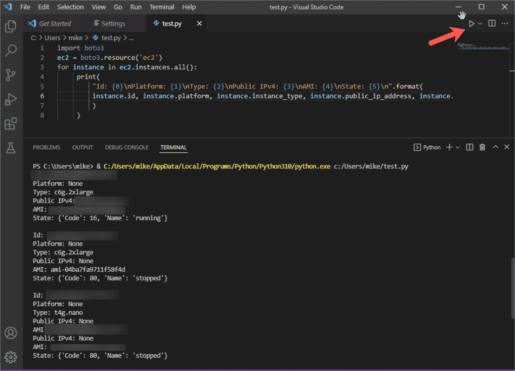 Install Boto3 (AWS SDK for Python) in Visual Studio Code (VS Code) on