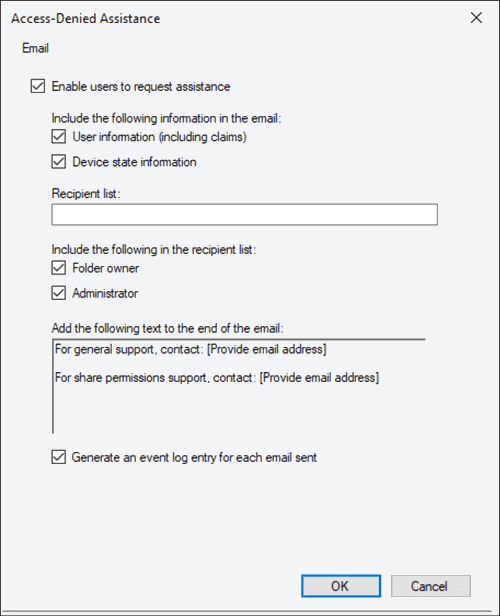 Custom error message for access denied 4sysops