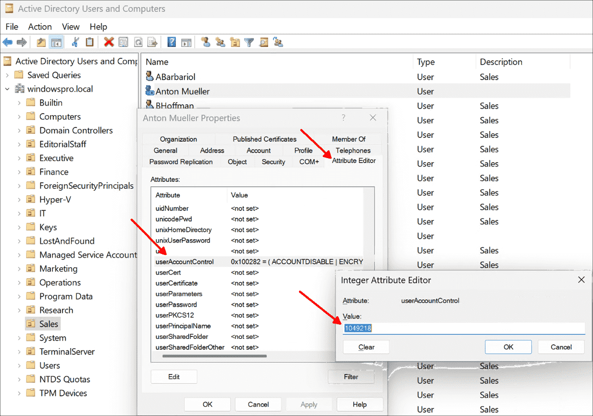 UserAccountControl attribute Checking and configuring security