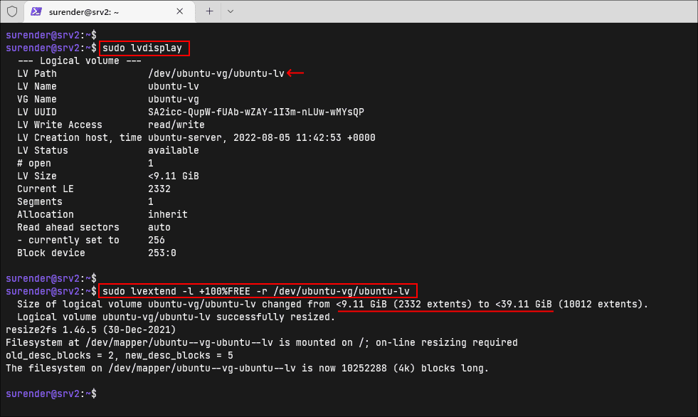 Extending LVM space in Ubuntu 4sysops