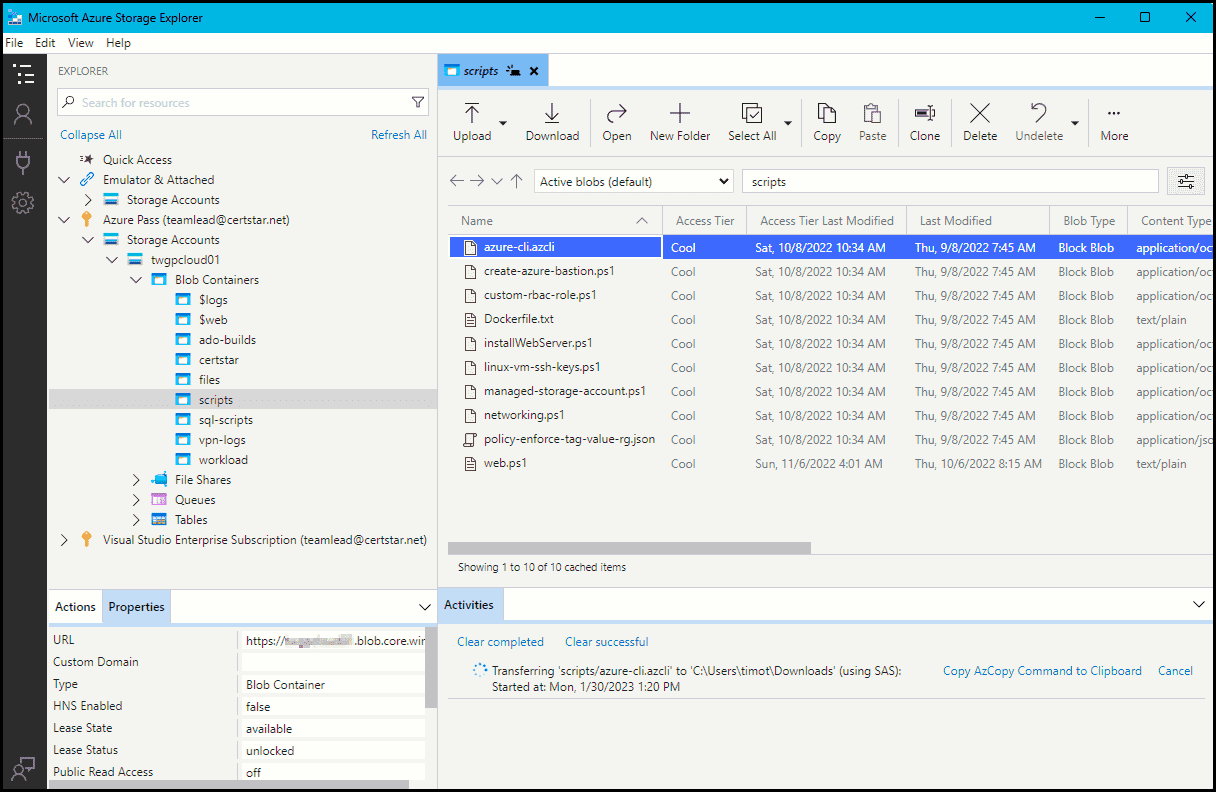 Use Azure Storage for backup 4sysops