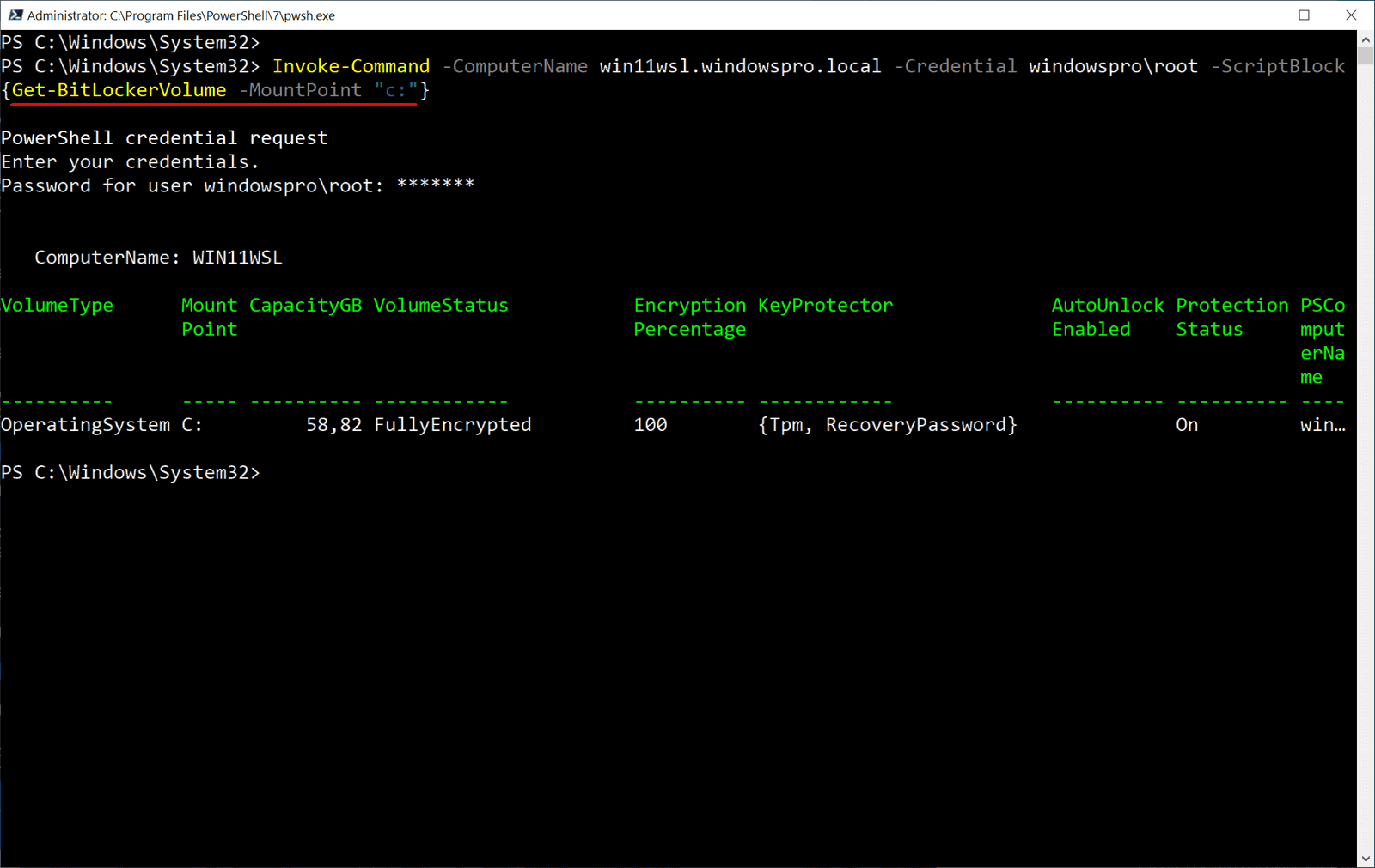 Check the BitLocker status of all PCs in the network 4sysops