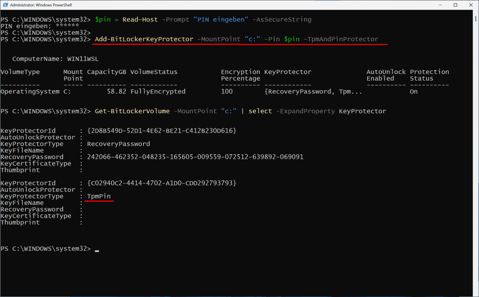 Secure BitLocker key with a PIN 4sysops