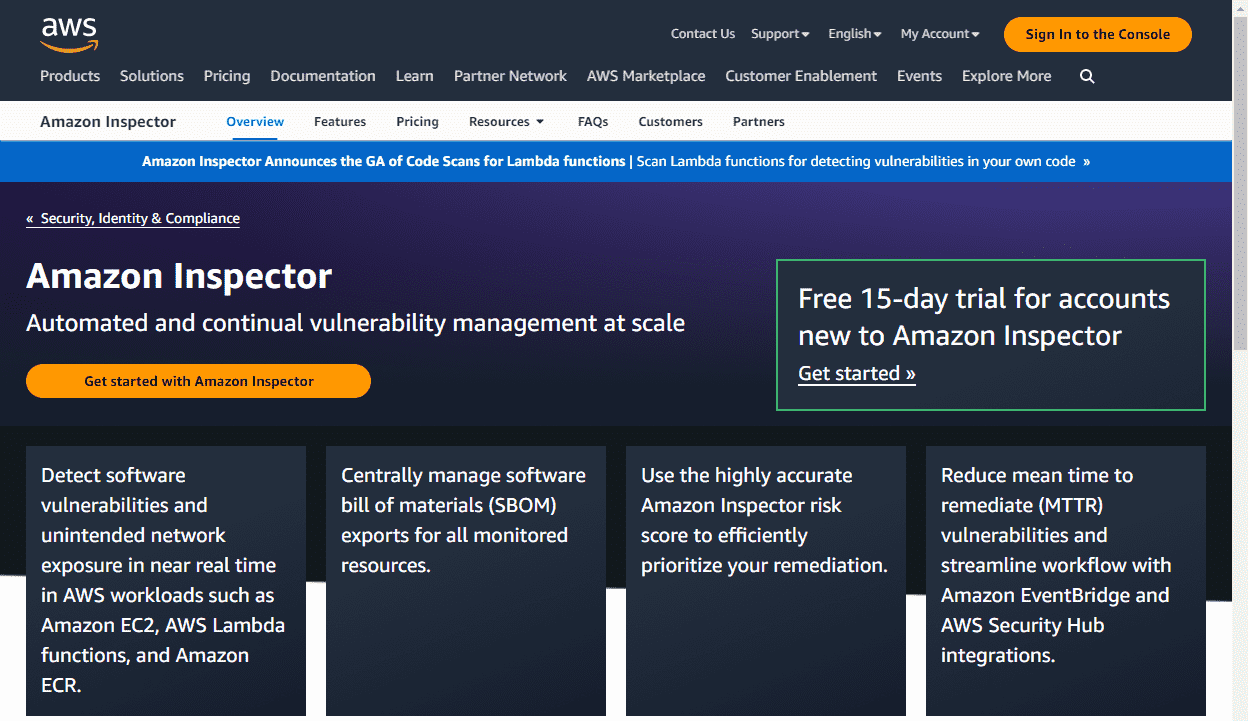 Amazon Inspector AWS security monitoring 4sysops