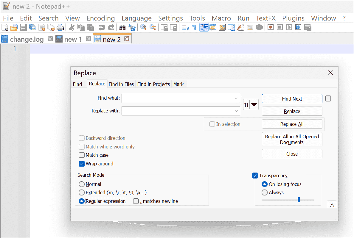 Notepad++ Search and replace with regex und plugins 4sysops