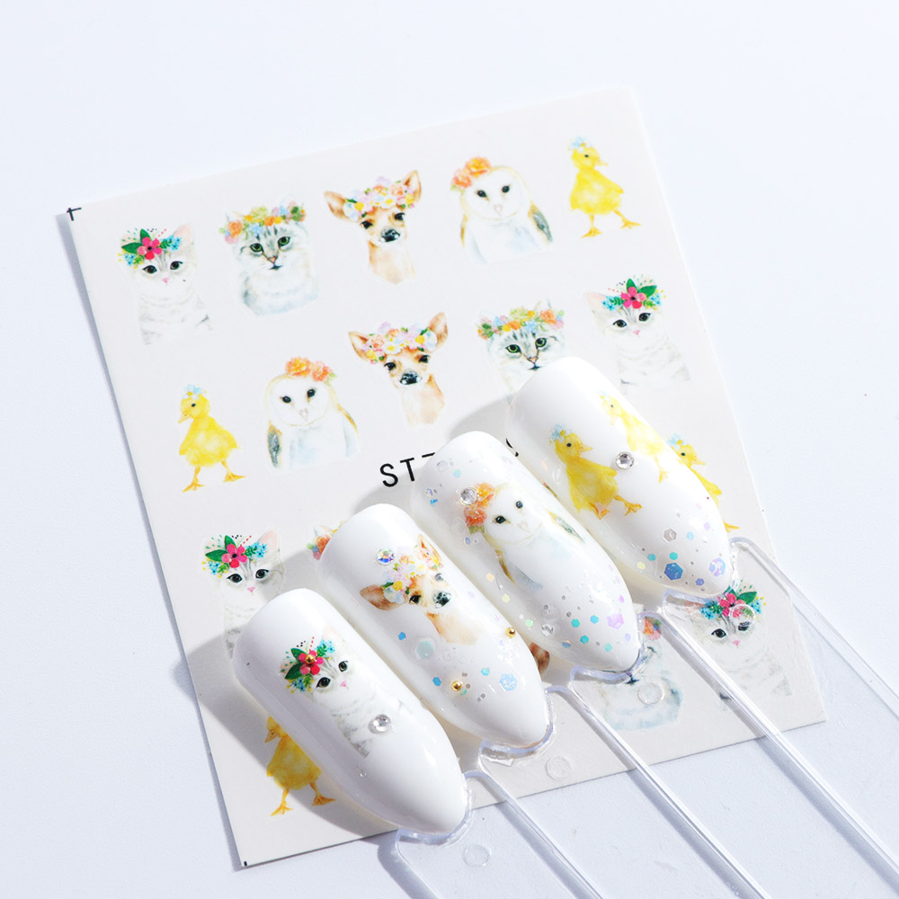 White Flowers Nail Art Stickers
