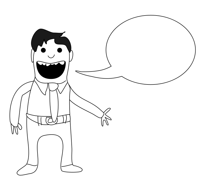 Man with speech bubble (98555) Free SVG Download / 4 Vector