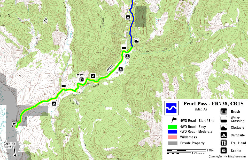 Pearl Pass Colorado Map Pearl Pass