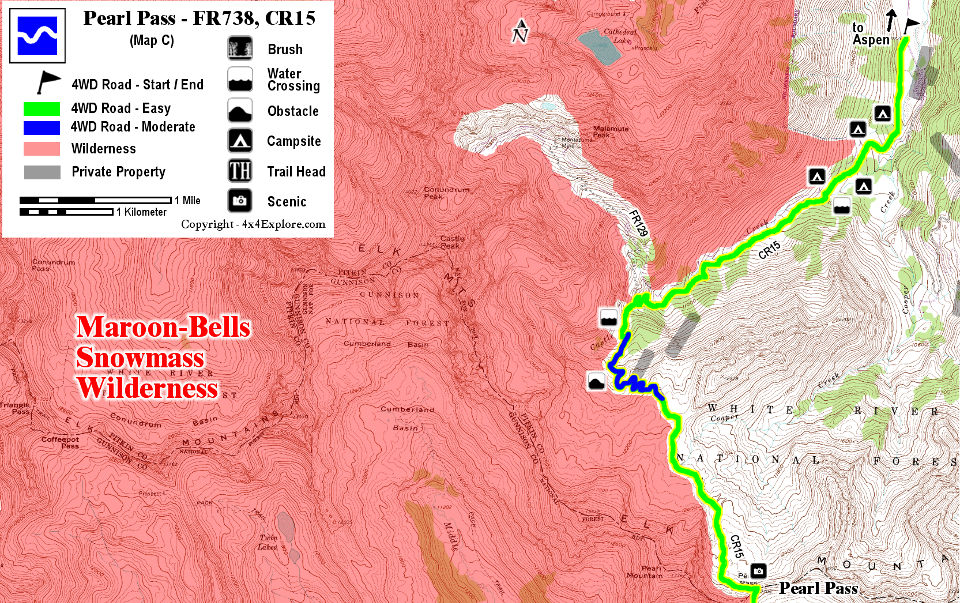 Pearl Pass Colorado Map Pearl Pass