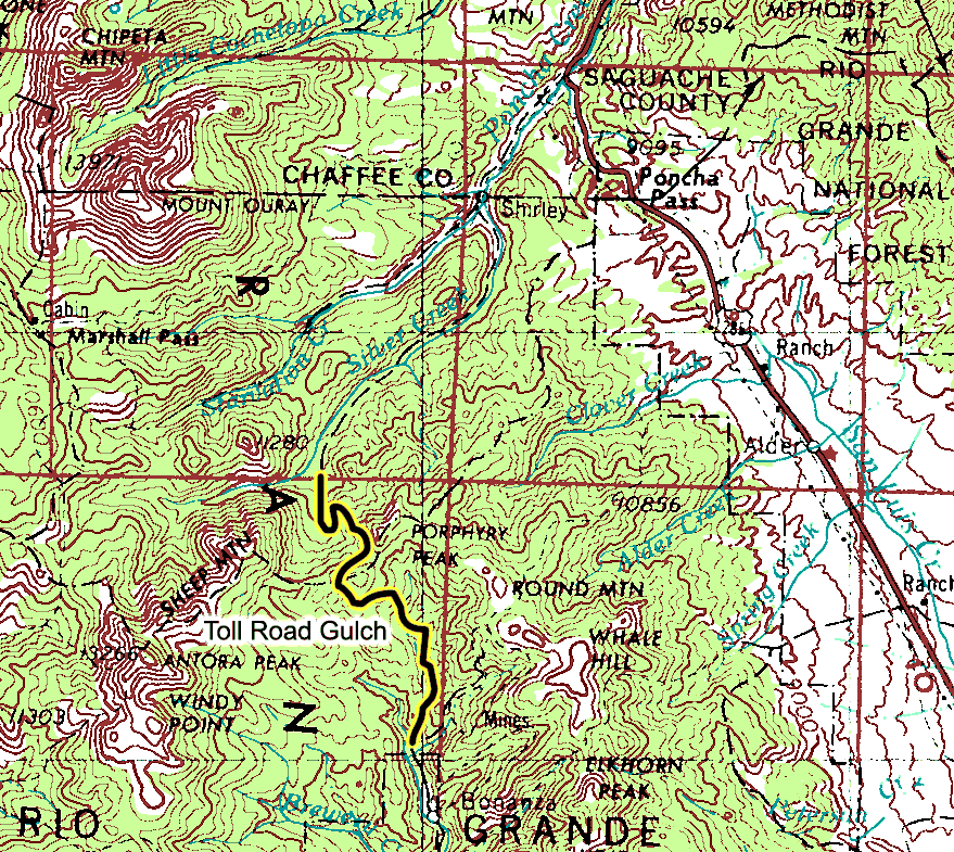 Alder Gulch Montana Map Toll Road Gulch