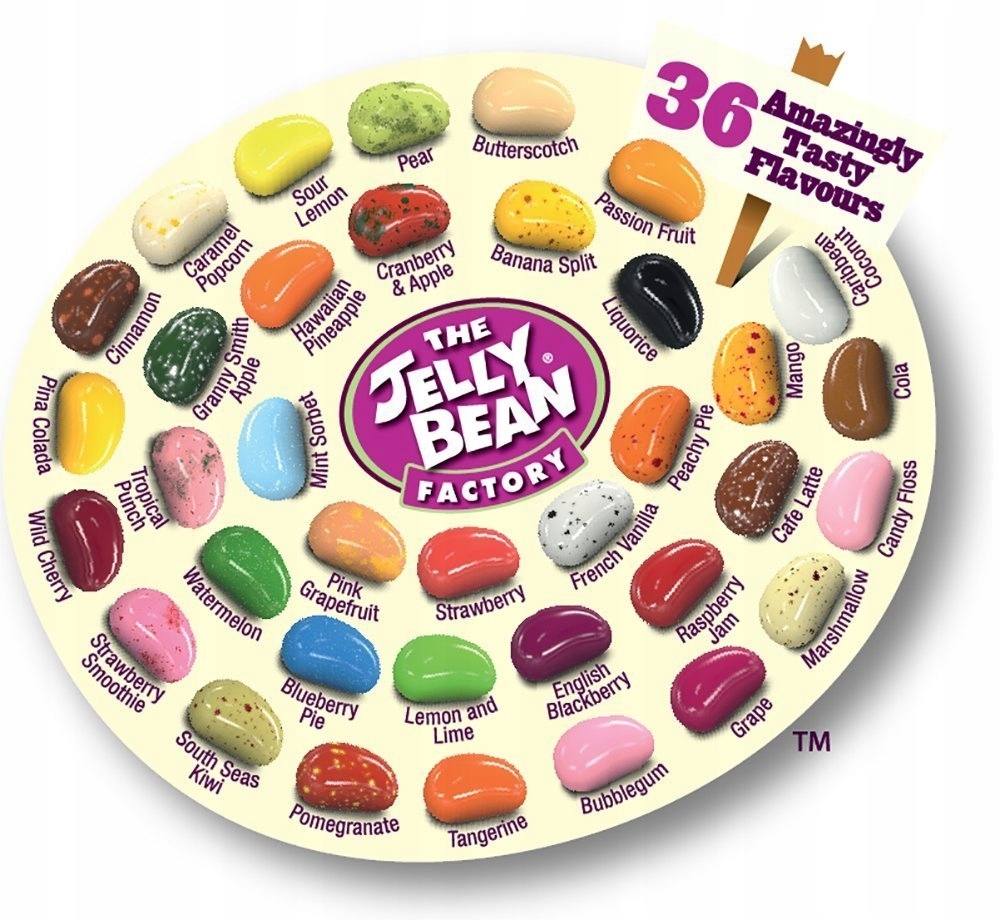 Jelly Bean Factory Żelki Fasolki 200g 36 smaki 7494389561 oficjalne archiwum Allegro